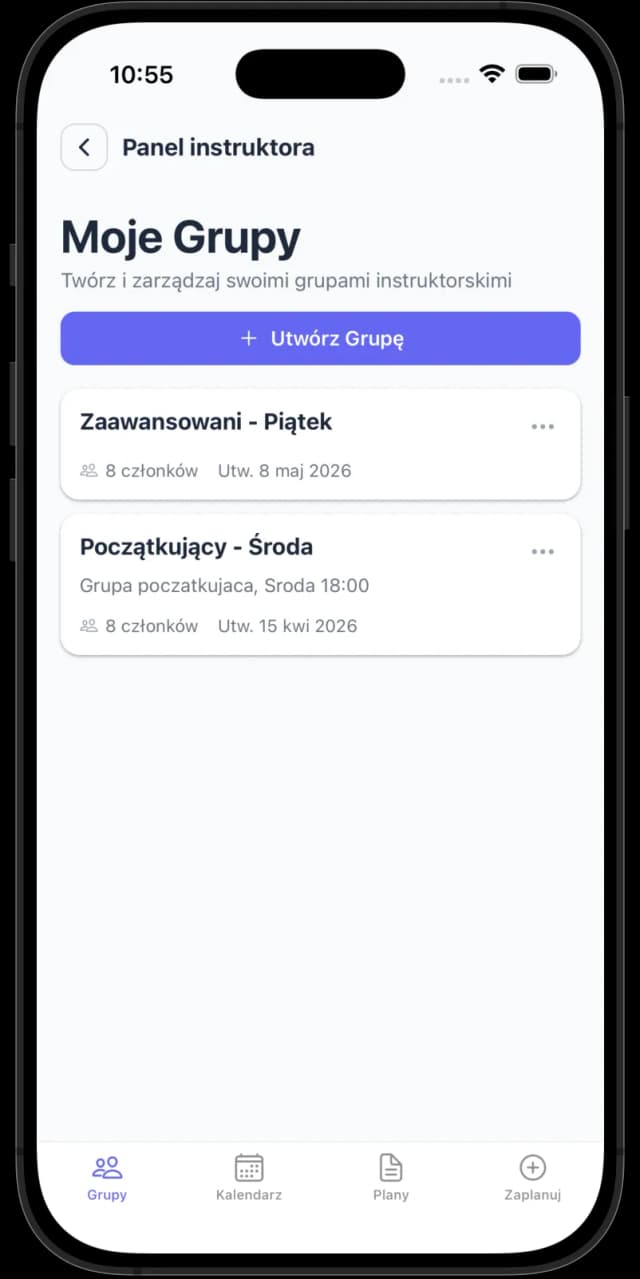 Zarządzanie grupami instruktora